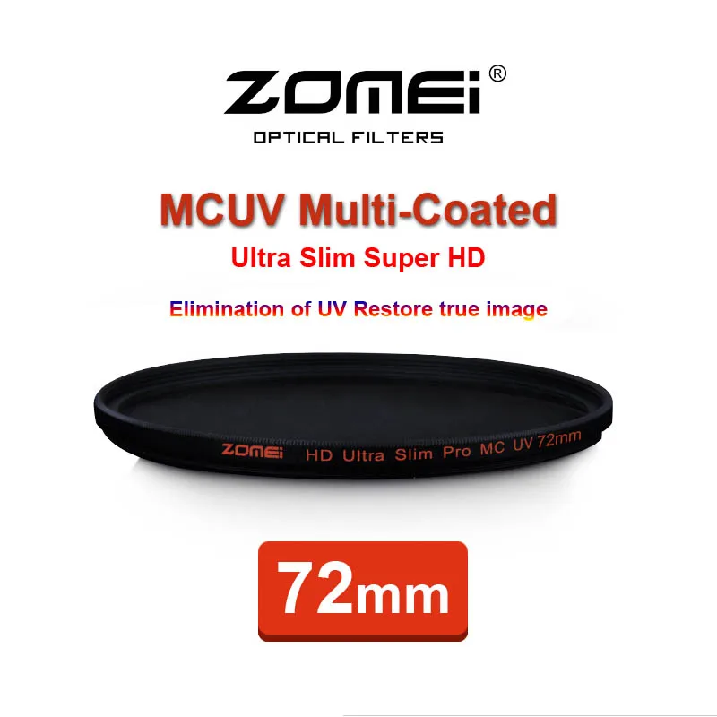 72mm ZOMEI PRO Ultra Slim HD MCUV 18 Layer Multi-Coated Optical Glass MC UV Filter for Canon NIkon Hoya Sony Camera Lens 72 mm