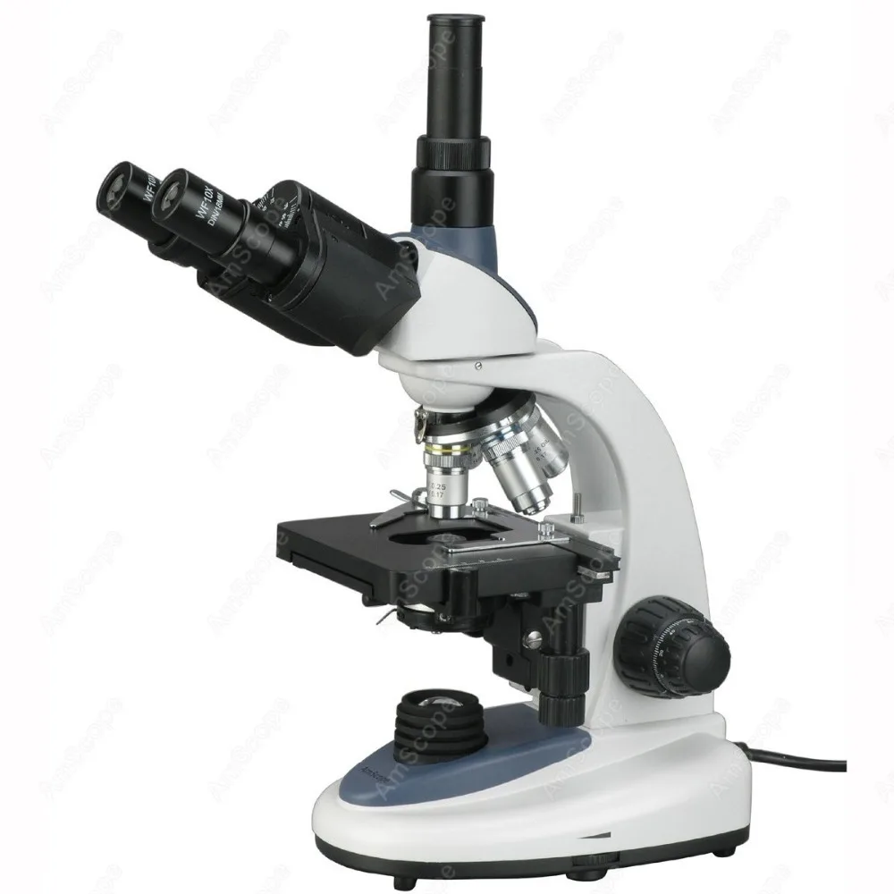 Trinocular Compound Microscope--AmScope Supplies 40X-2500X 3W LED Trinocular Compound Microscope with 8MP Digital Camera