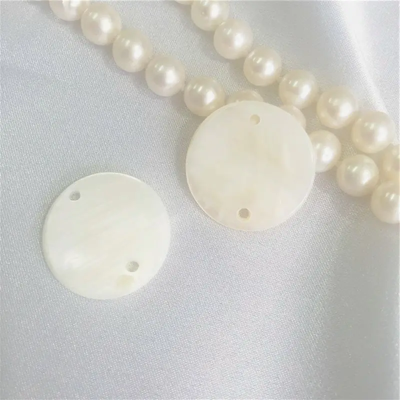 20MM 100Pcs/Lot 100% Natural Shell Round Shape Two Holes Jewelry Beads