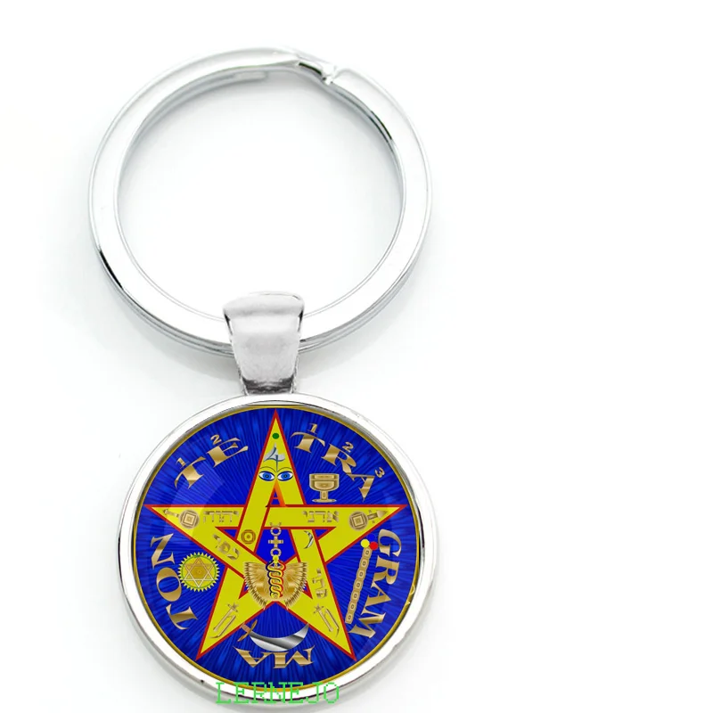 Tetragrammaton Amulet breloczek breloczek ezoteryczny Pentagram wisiorek magiczna moc imię YHVH dla boga lorda on-który-jest Adonai Elohim