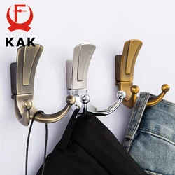 KAK Fashion Bathroom Wall Hangers 2 Hooks Robe Coat Wall Hooks Wall Mounted Clothes Hanger Racks with screws Furniture Hardware