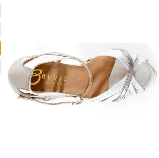 Talon mi-haut en PU argenté pour femme, chaussures de danse pour fille, tango, samba, latine, salle de Rh, salsa, sexy, nouveau, 6cm, 8.5cm, 10cm