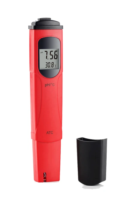 pH Meter pen with temperature Tester Acidometer digital showing both pH and water temperature