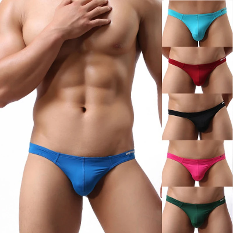 Costumi da bagno da uomo estivi Sexy slip perizoma a vita bassa Bikini in Nylon maschile T Back Gay nuoto Surf elastico Sunga G String costumi da