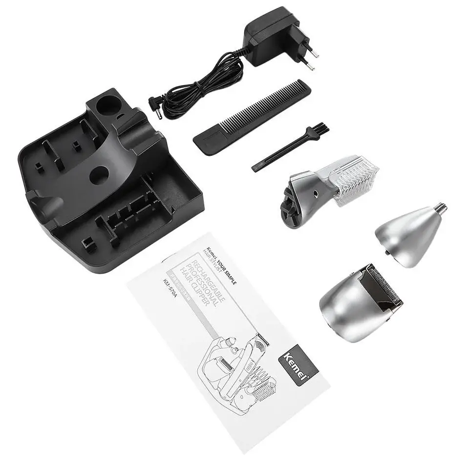 Akumulator 4 w 1 profesjonalna elektryczna maszynka do włosów zmywalna maszynka do strzyżenia włosów trymer do nosa broda golarka elektryczna maszynka do golenia brody