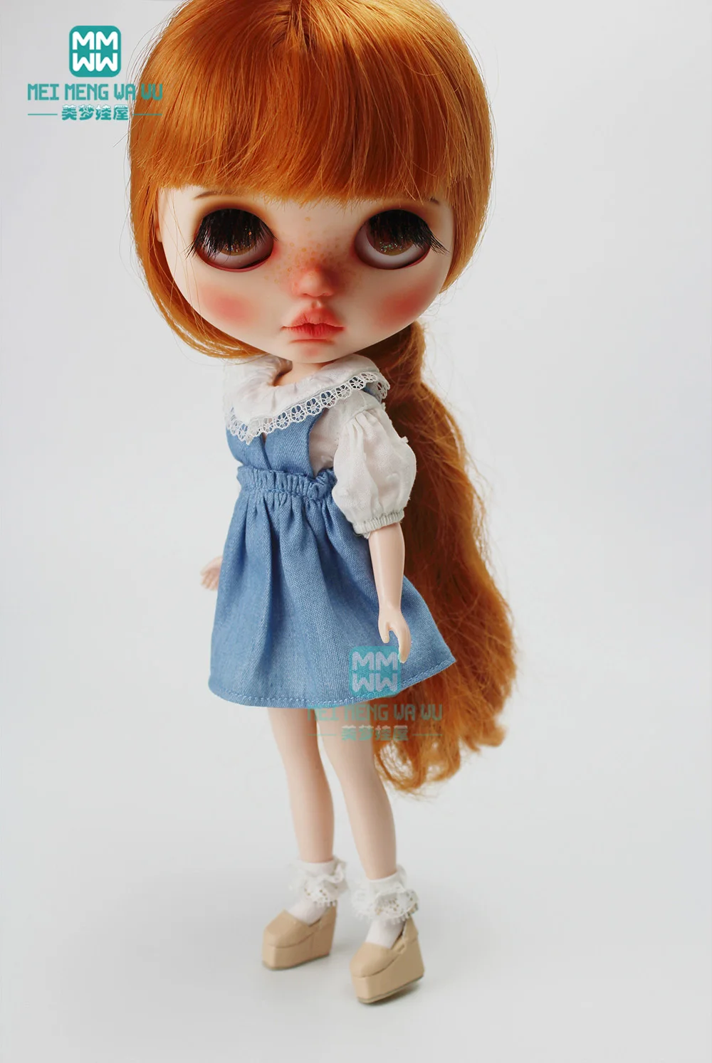 

1PCS Blyth Clothes fashion denim skirt, shirt, T-shirt, socks for 28-30cm Blyth Azone obitsu FR 1/6 doll accessories