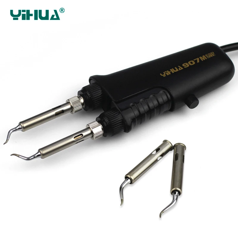 YIHUA 907M BGA Rework Staion SMD Soldering Iron SolderingTweezer High quality stainless steel metal heating core Double tweezers