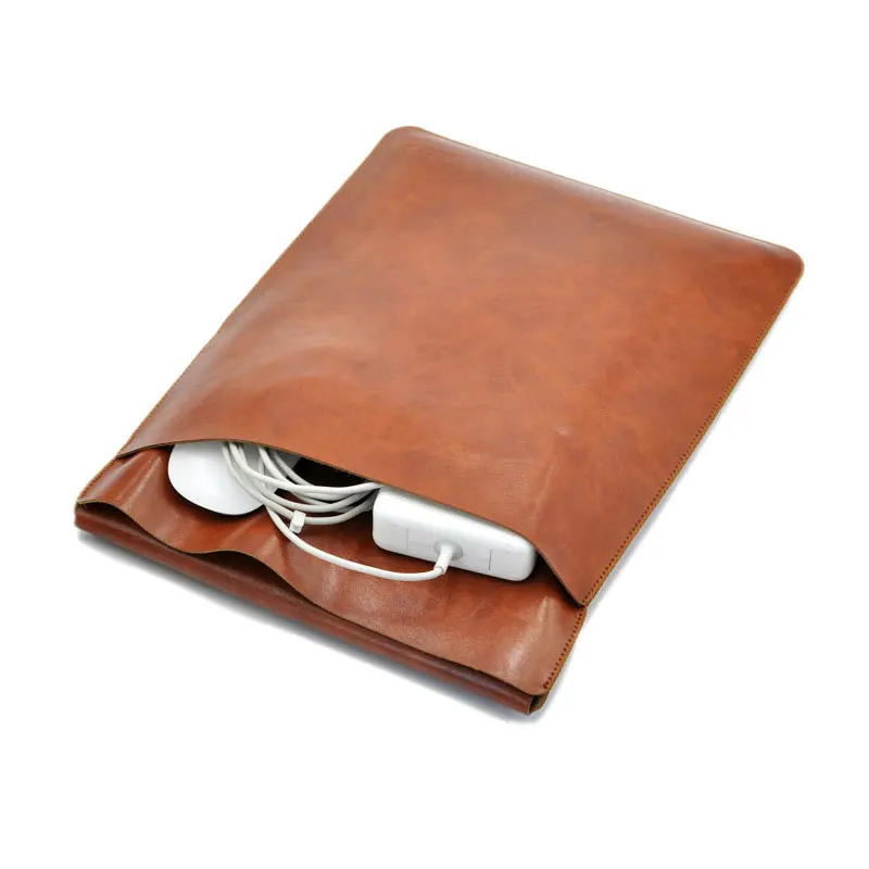 Laptop bag case Microfiber Leather Sleeve for Apple iPad 9.7 iPad mini iPad Pro 10.5 12.9 Dual Pocket with Exterior Mouse Pad