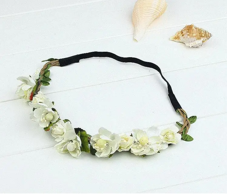 New Bohemia Handmade Flower Crown Wedding Wreath Bridal Headdress Headband Hairband Hair Band Accessories for Women Lady SN740