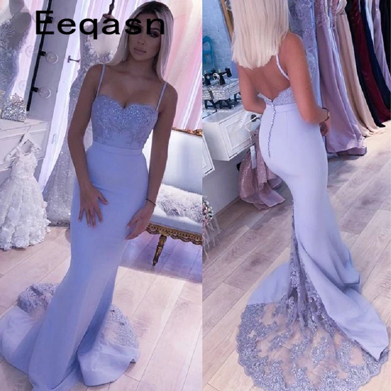 Lilás rendas vestidos de dama de honra sereia voltar aberto longo vestido de dama de honra vestido de festa de casamento vestido de dama de honra para a mulher vestido de convidado