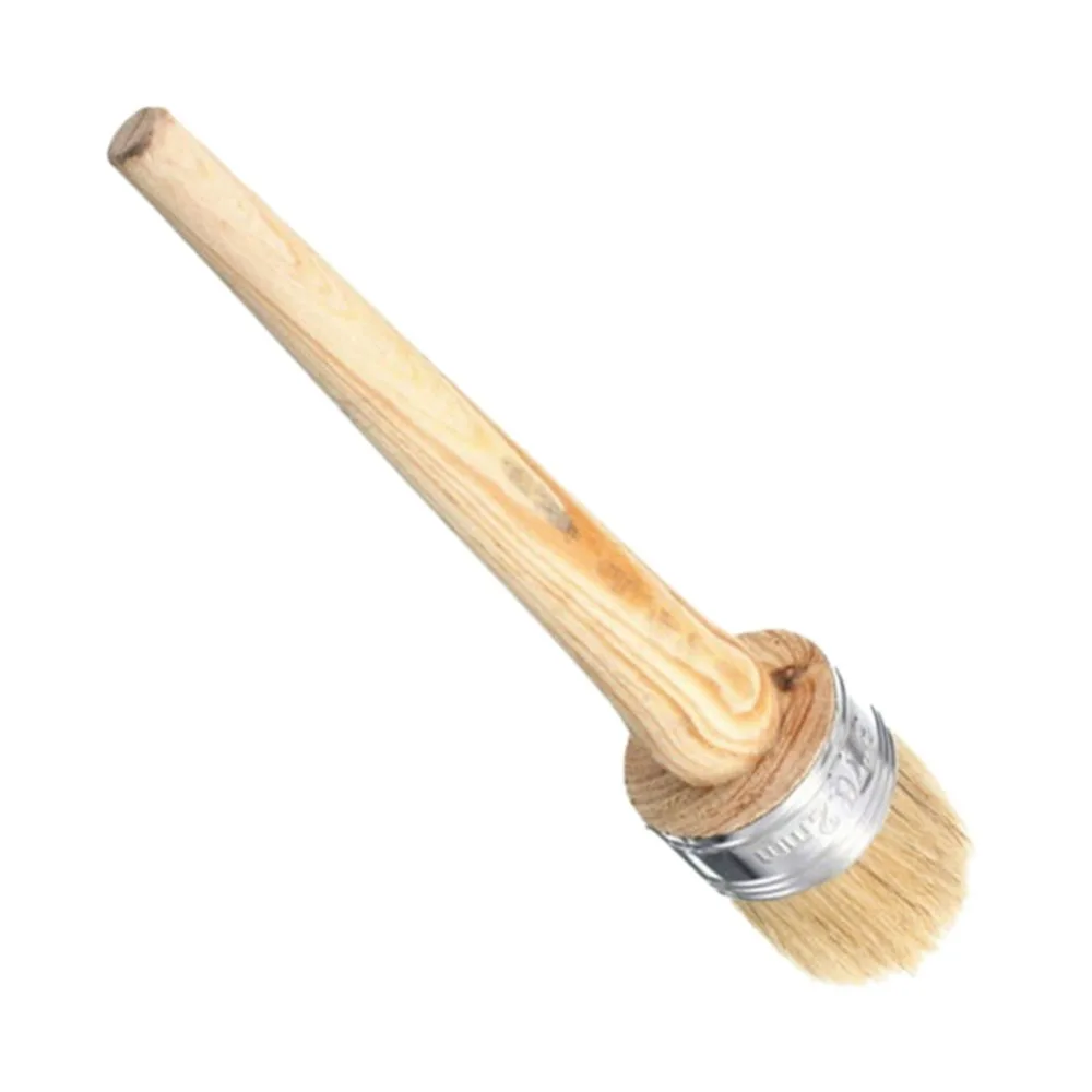 Multi-use Wooden Handle Painting Wax Brushes 185mm Long Round Bristle Chalk Oil Paint DIA 20mm/30mm