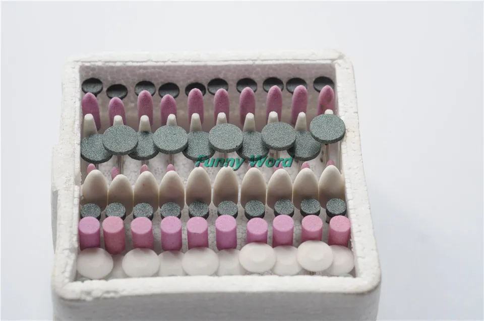 100PCS Mixed Dental Lab Gravel thick Mounted Point Burs Polisher 2.35mm