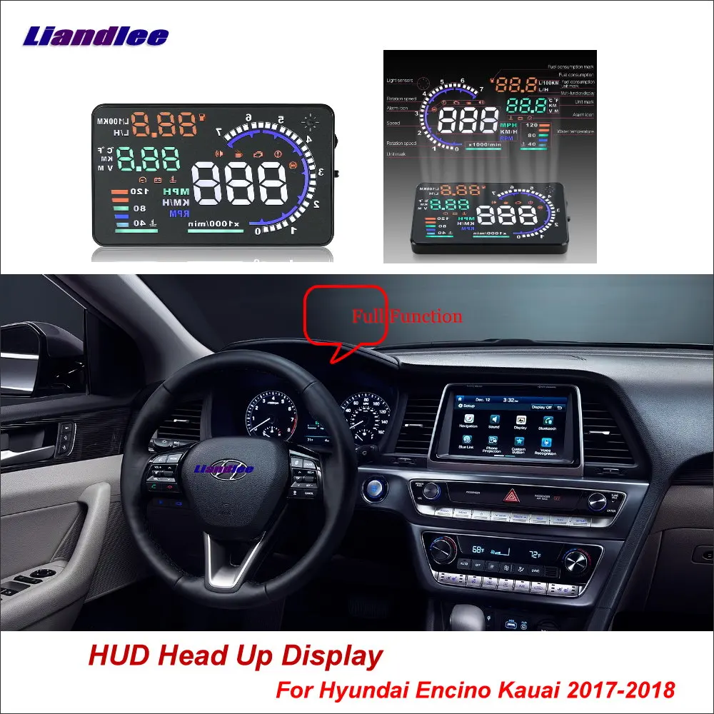 For Hyundai Encino Kauai 2017-2018 Safe Driving Screen Full Function OBD Car HUD Head Up Display Projector Windshield