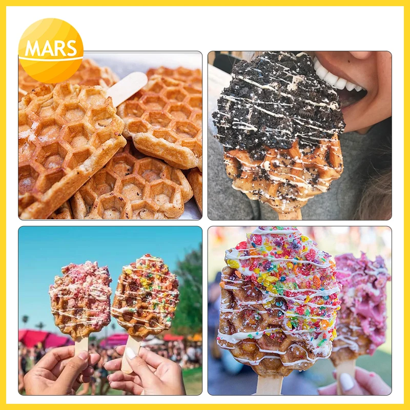 商業ハニーコームワッフルスティック Wafle ポップ機バブル卵ケーキオーブン電気ワッフルメーカー機鉄ベイカー