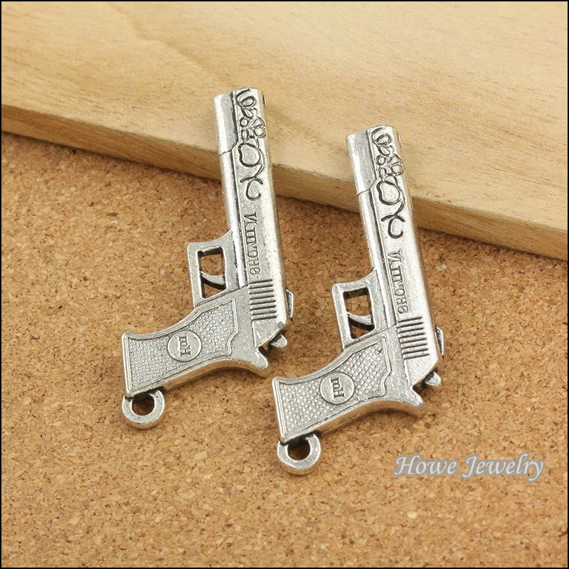 

10pcs silver tone plated weapon gun pendant fit for necklaces & pendants DIY jewelry Accessories B082