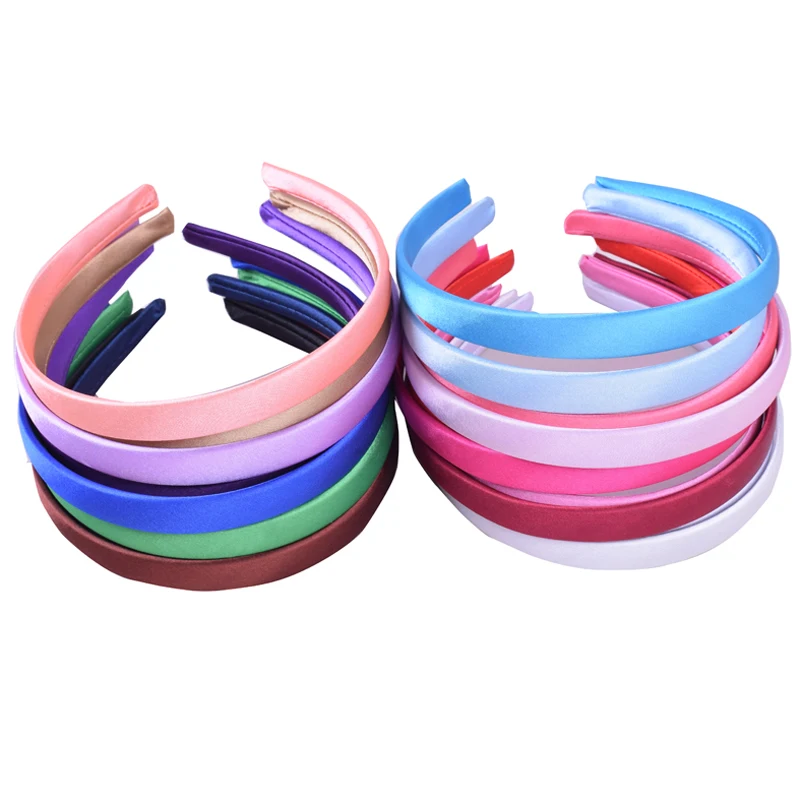 20pcs/lot 1.5CM Wide Hair Hoop Head bands For Women Kids Hairband Hair Accessories Satin Ribbon Hair Band headband Makeup Sports