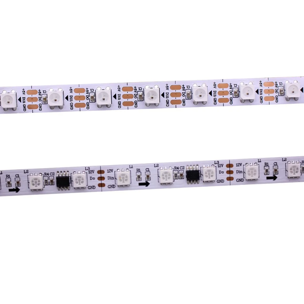 1/2/3/4/5M DC5V 12V WS2812B WS2811 RGB led strip 30/60/144leds/m individually addressable smart strip tape lighting Smart pixel