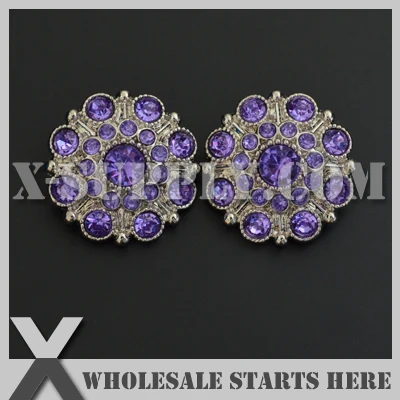 

28mm Special Stargazer Acrylic Rhinestone Button with Shank Back,Lavender for Flower Center,Headband