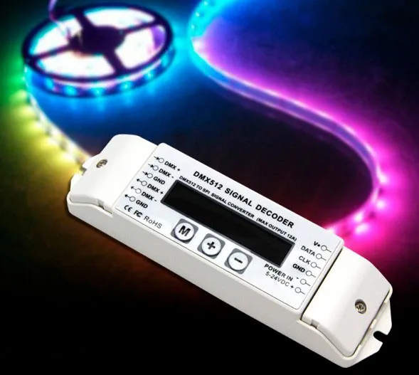 High quality LED DMX to SPI decoder support 6803/8806/2811/2801/3001/9813 ICs