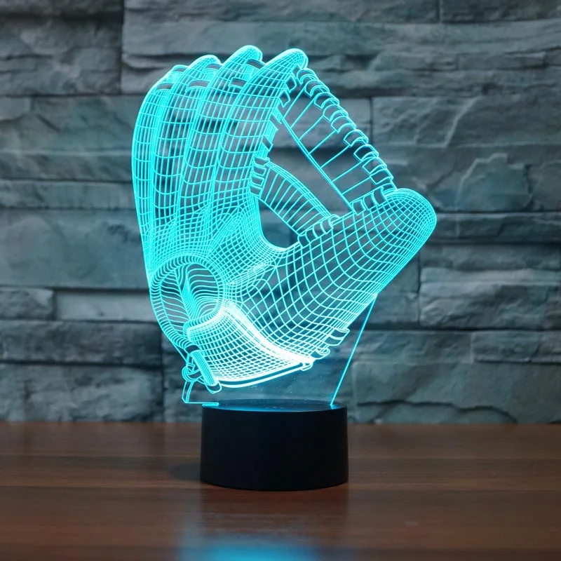 2018 foreign trade new gloves 3D lamp 7 colorful touch LED visual lamp creative gift atmosphere lamp flashing toys 3273