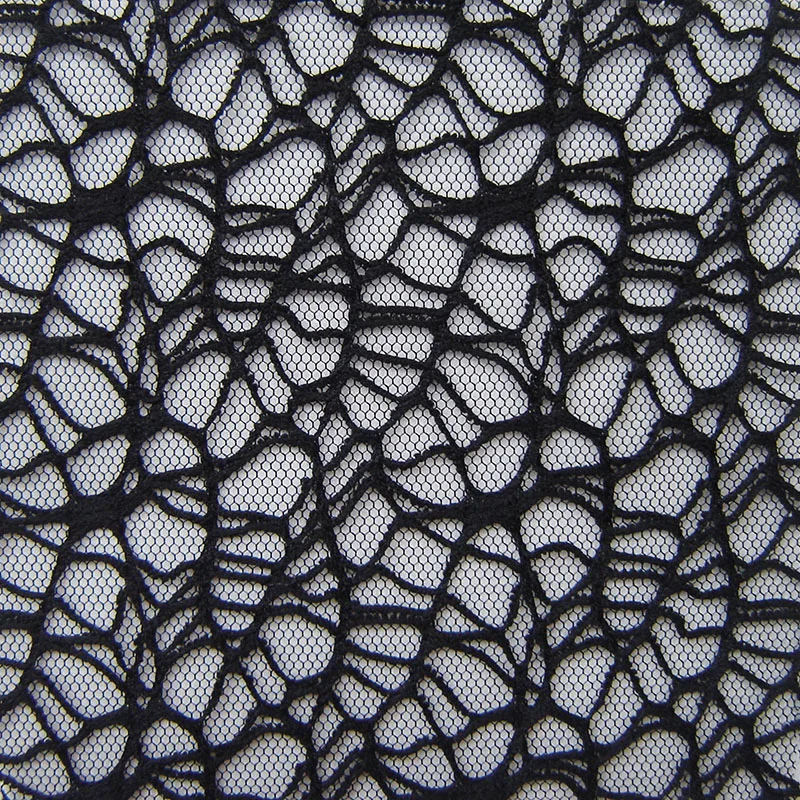 Halloween Spider Web Clothes, Black Mesh Fabric, White Transparent Lattice Lace Fabric, Inelastic Wedding Dress, Apparel Cloth