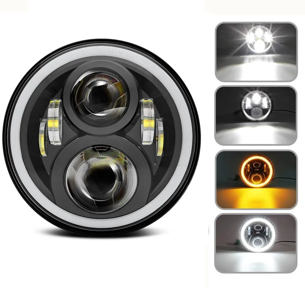Motorcycle 7Inch Led Headlight Black For 93-08 Ducati Monster 1000 600 For Kawasaki Vulcan VN 500 750 800 900 1600 1700 1500