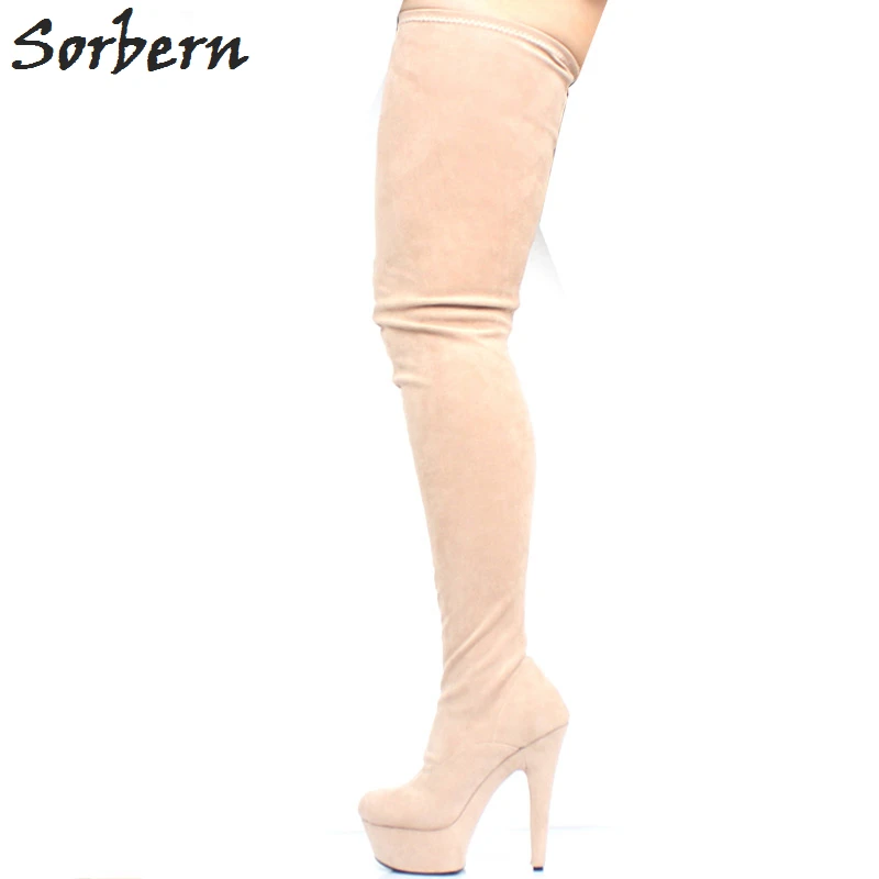 Sorbern Women Over Knee Length Boots 15CM Heels Plus Size EU36-EU43 Custom Color Shoes Ladies Party Boots