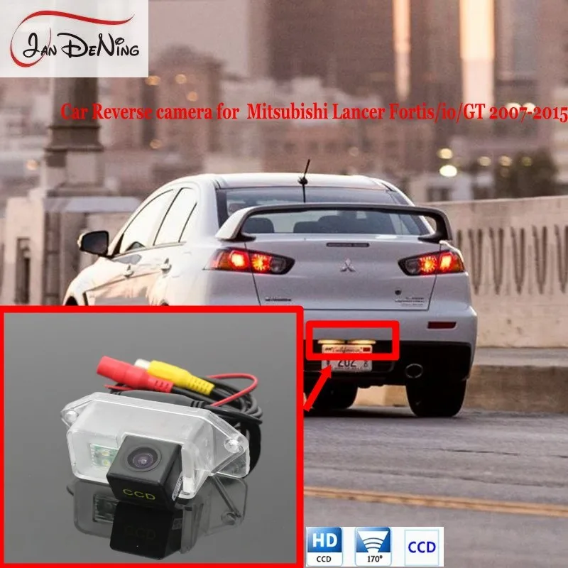 JanDeNing License Plate Light OEM CCD Car Rear View Parking/Backup Reverse Camera  For Mitsubishi Lancer Fortis/io/GT 2007-2015