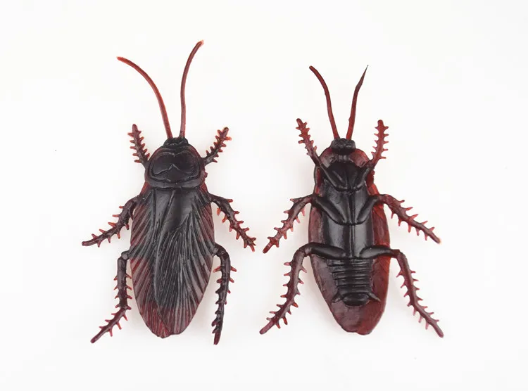 10pcs New scary toy Prank Funny Joke Toys Lifelike Model Simulation Fake Rubber Cockroach Cock Roach Bug Roaches Toy