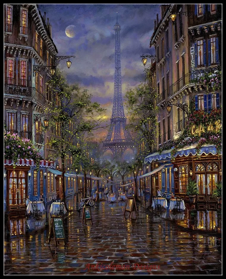 Needlework for embroidery DIY French DMC High Quality - Counted Cross Stitch Kits 14 ct Oil painting - Summer in Paris