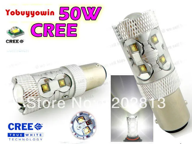 

Free Shipping 2x 50w WHITE CANBUS ERROR FREE CREE Chip Led P21W 382 BA15s 1156 LED CAR BULB REVERSE DRL