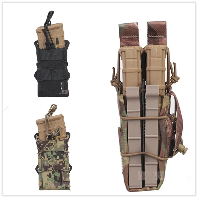 EMERSON-Double Modular Rifle Magazine Pouch, Airsoft Hunting Utility MOLLE, MAG Digital Desert EM6035, New, 2017