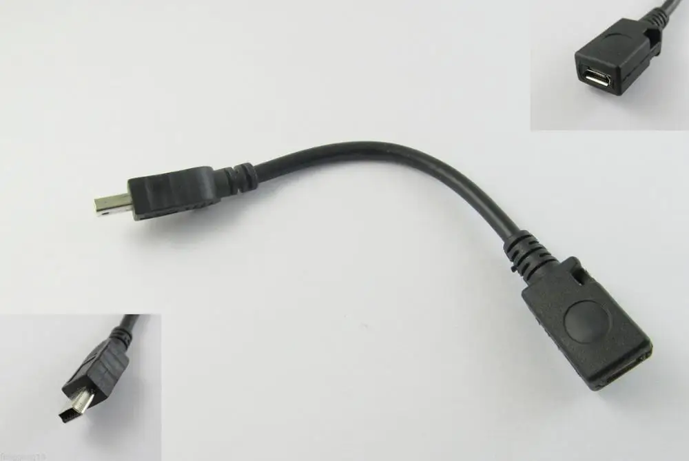 

1pcs USB 2.0 Mini B 5 Pin Male To Micro 5 Pin Female Adapter Data Converter Cable 13.5cm