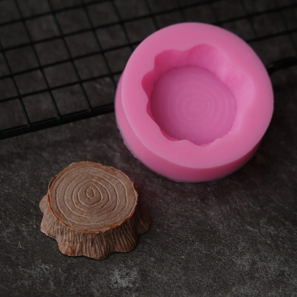 Funny Tree Stump Shape Fondant Mold For Sugarcraft Cake Tree Stool Stub Silicone Molds DIY Chocolate Gumpaste Tools