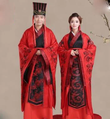 Traditional wedding Red Hanfu Clothes For Overseas Chinese Ancient China Wedding studio Gown Robe Dress Standard Ancient Garment