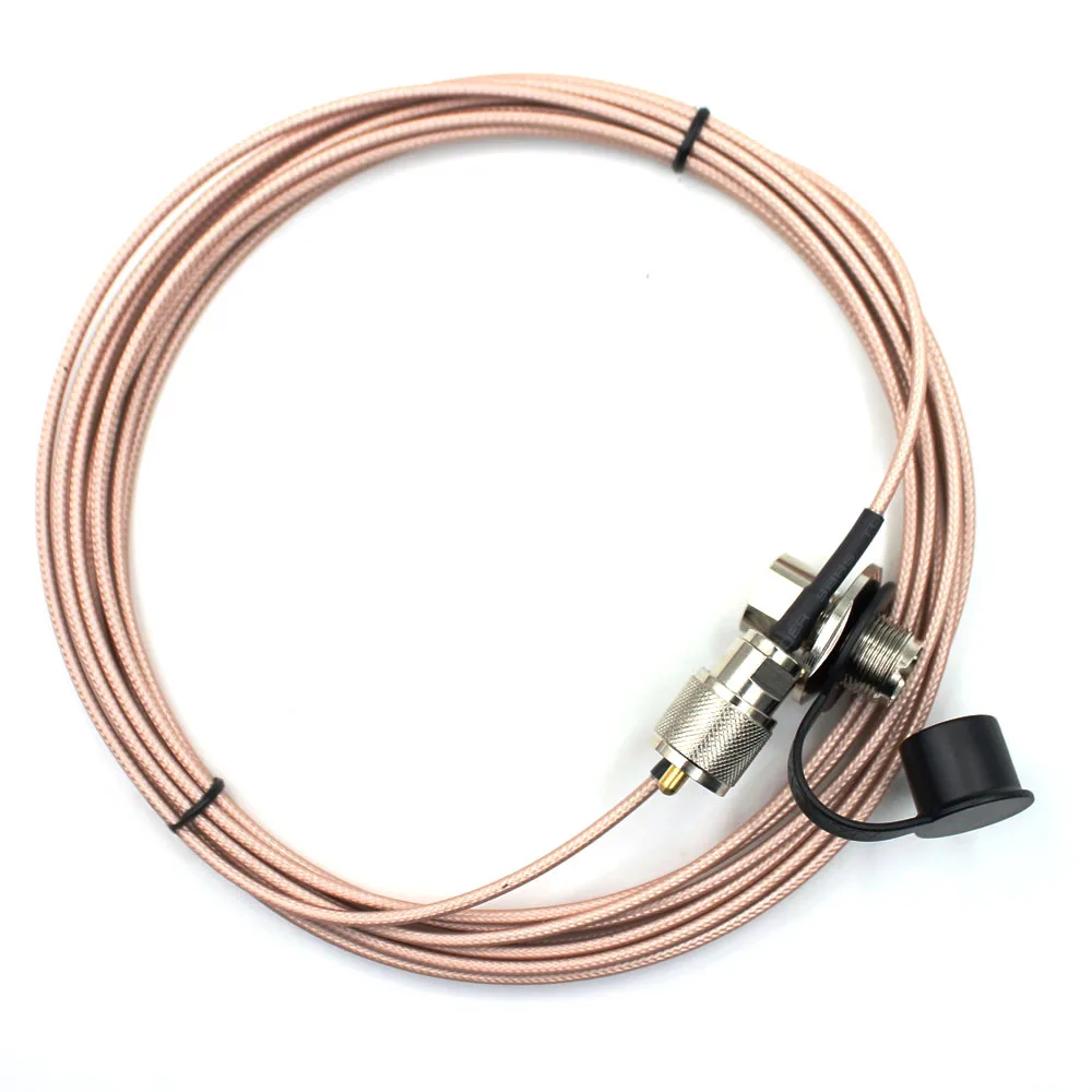 Pink 5 Meter 316 Coaxial Cable UHF/PL-259 Male to Female for QYT KT-8900D TYT TH-9800 Mobile Radio Walkie Talkie Antenna