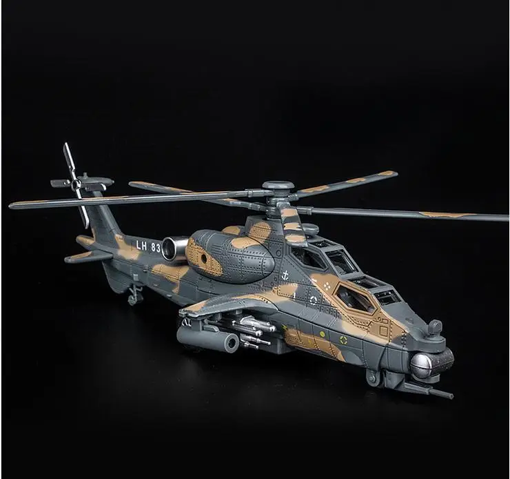 High imulation Armed Helicopter Model, 1: 32 Alloy Pull Back Airplane Model, Musical& Flashing ,metal diecast, Free Shipping