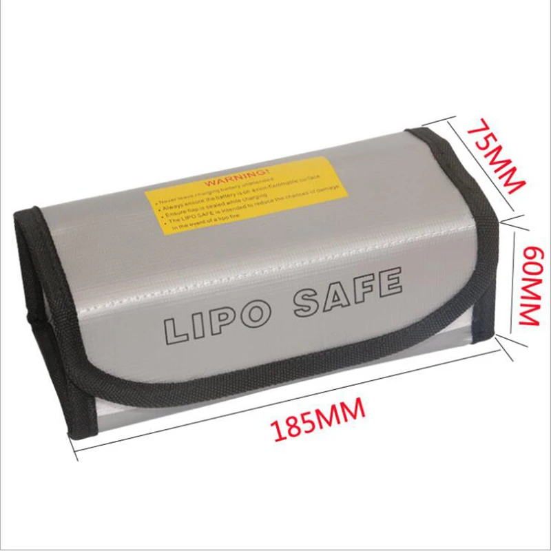 New 18.5 * 7.5 * 6cm ZDF Silver High Quality Glass Fiber RC LiPo Battery Safety Bag Safe Guard Charge Sack