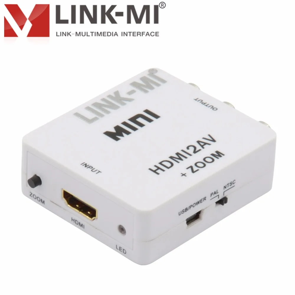 LINK-MI HA04 MINI HDMI to CVBS Converter HDMI to AV Mini Box HD signal audio and video output NTSC and PAL two TV format HDMI1.3