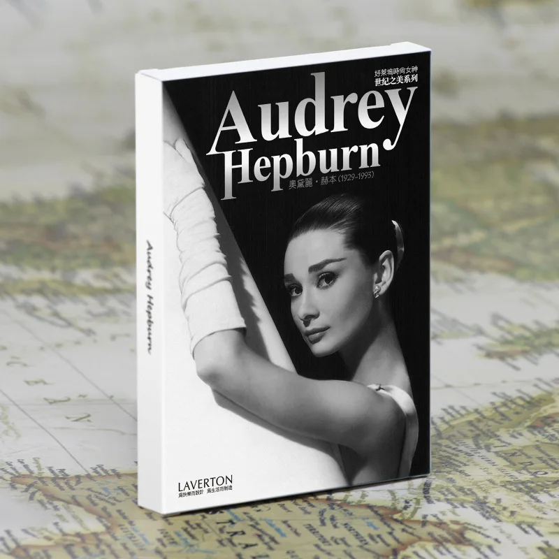 Postal de Audrey Hepburn, tarjeta de felicitación, tarjeta de deseos, regalo de moda, lote de 30 hojas