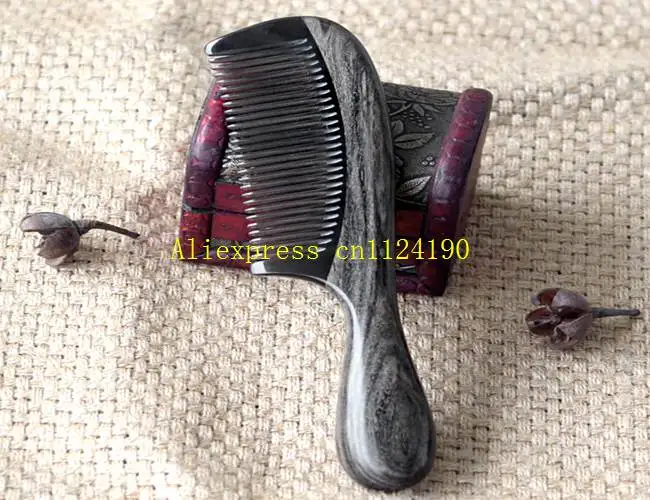 

20pcs/lot Wholesale Makeup Hair Hairdressing Tools Ox Horn chacate preto Wooden Handle Combs Head Scalp Massager Hairbrushes