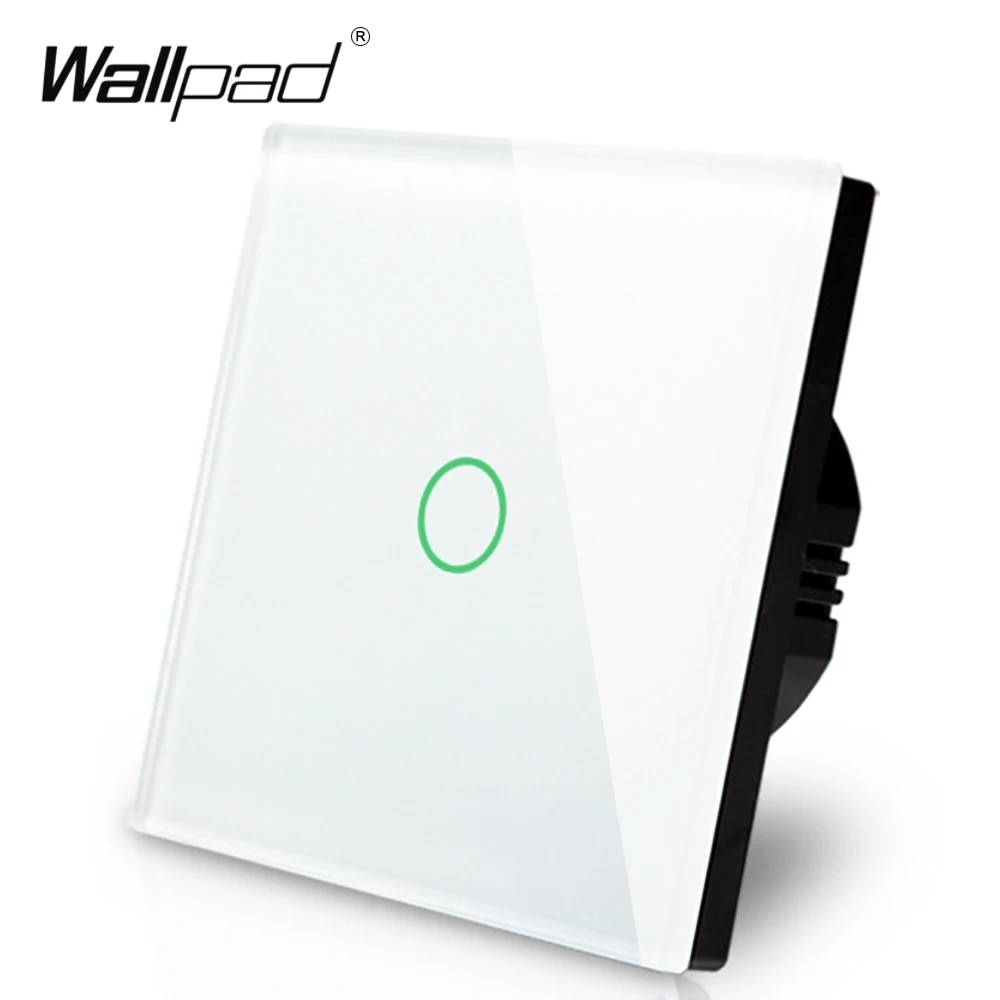 EU/UK มาตรฐาน Wallpad TOUCH Switch 1 GANG 1 WAY Wall Light Touch หน้าจอสวิทช์สวิทช์คริสตัลแก้วคริสตัลจัดส่งฟรี