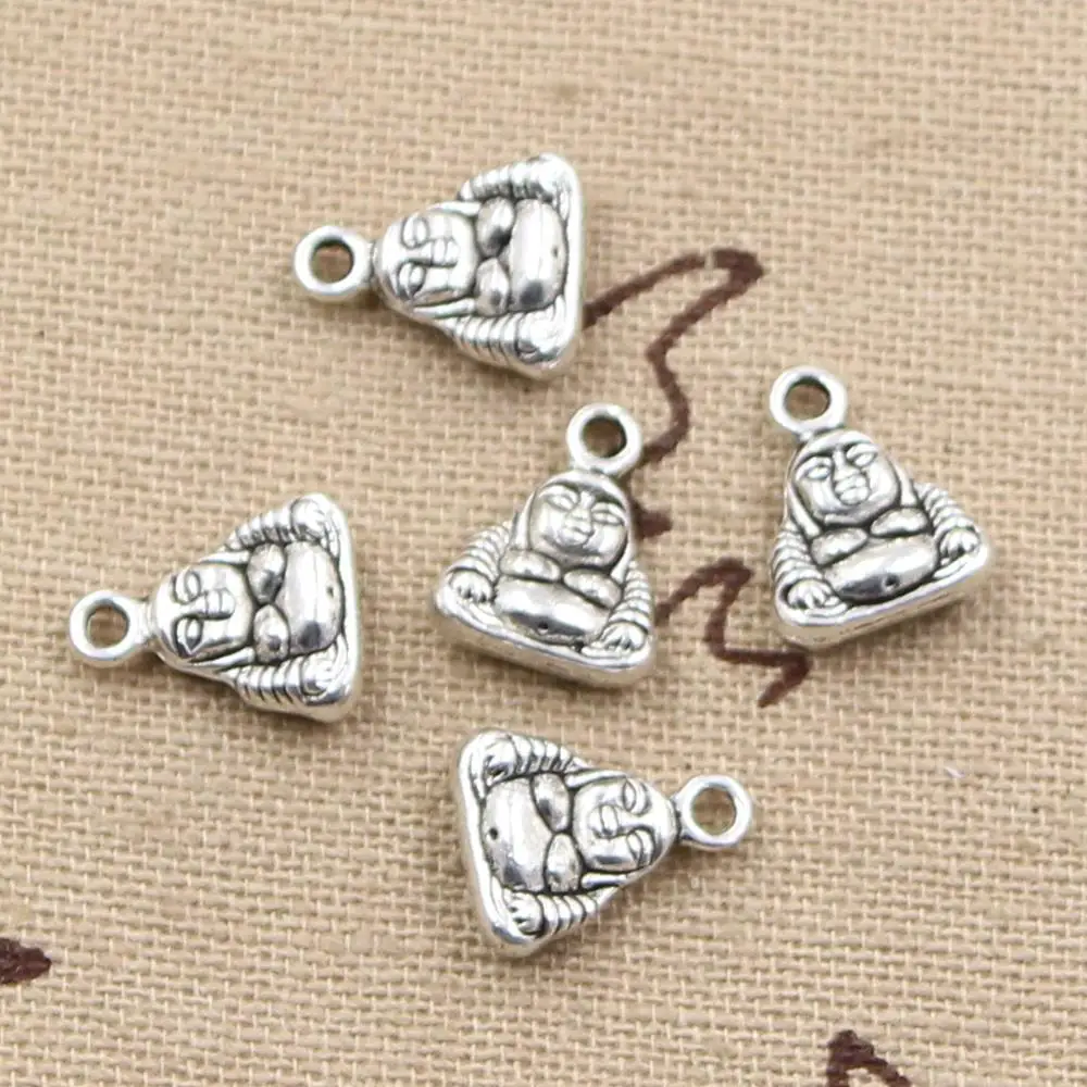 15pcs Charms Double Sided Buddha 12x10x4mm Antique Making Pendant fit,Vintage Tibetan Bronze Silver color,DIY Handmade Jewelry