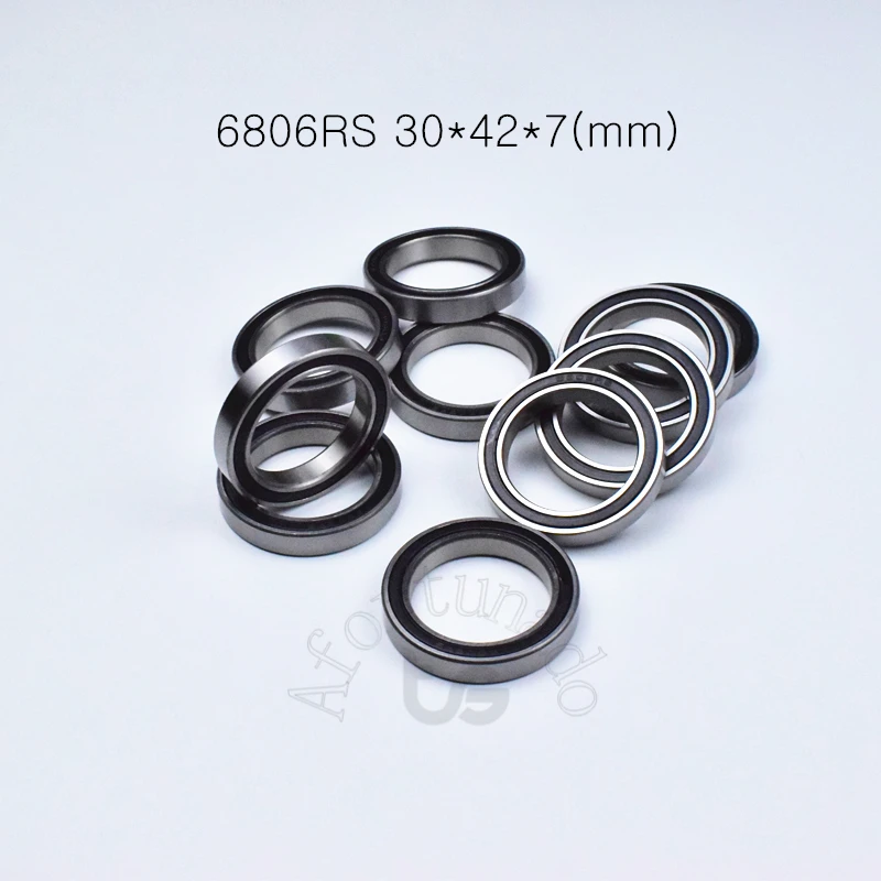 Bearings 10pcs 6806RS 30*42*7(mm) chrome steel rubber Sealed High speed Mechanical equipment parts