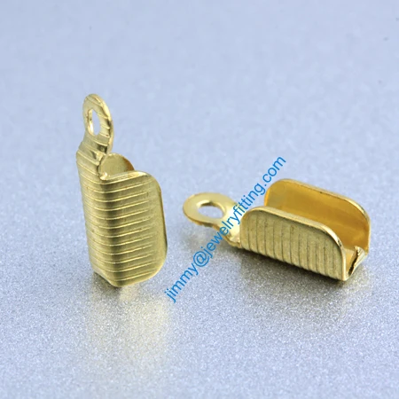 2013 jewelry findings Base metal foldover crimps for cord Chain end caps chain welding die struck shipping free