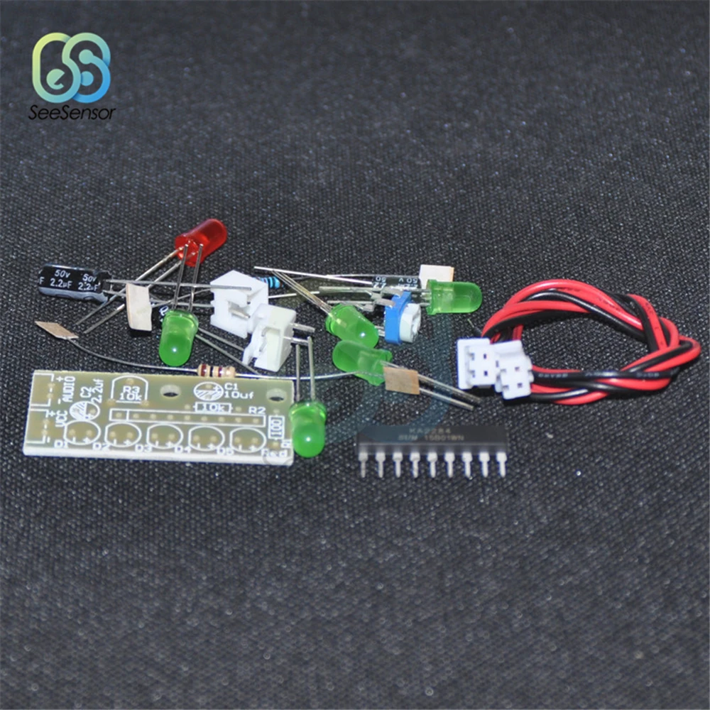 1 Set KA2284 Audio Level Indicator Suite Trousse Electronic Parts 5mm RED Green LED Level Indicating 3.5-12V Electronic DIY Kit