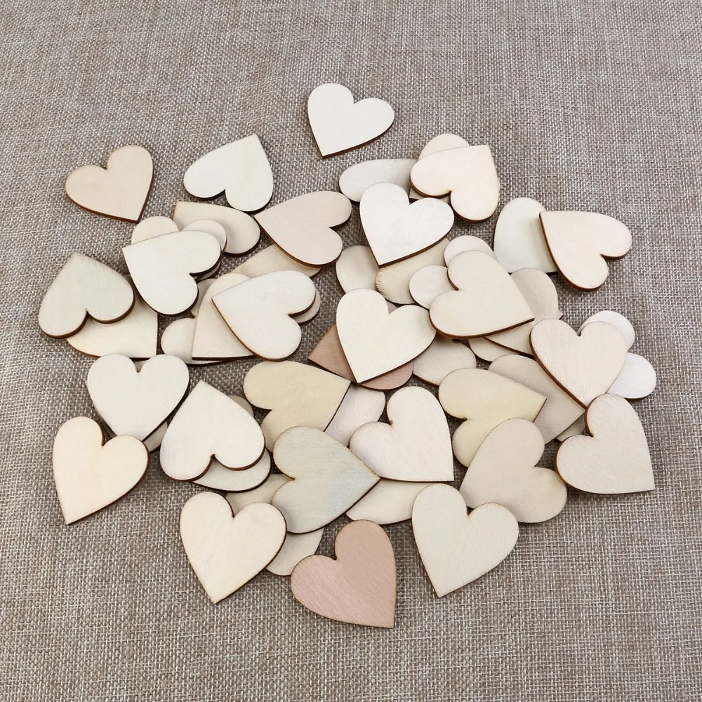 5pcs 100mm 4inch Big Size Blank Heart Wood Pieces Unfinished Round Corner Square Wooden Cutouts for DIY Arts Craft Project