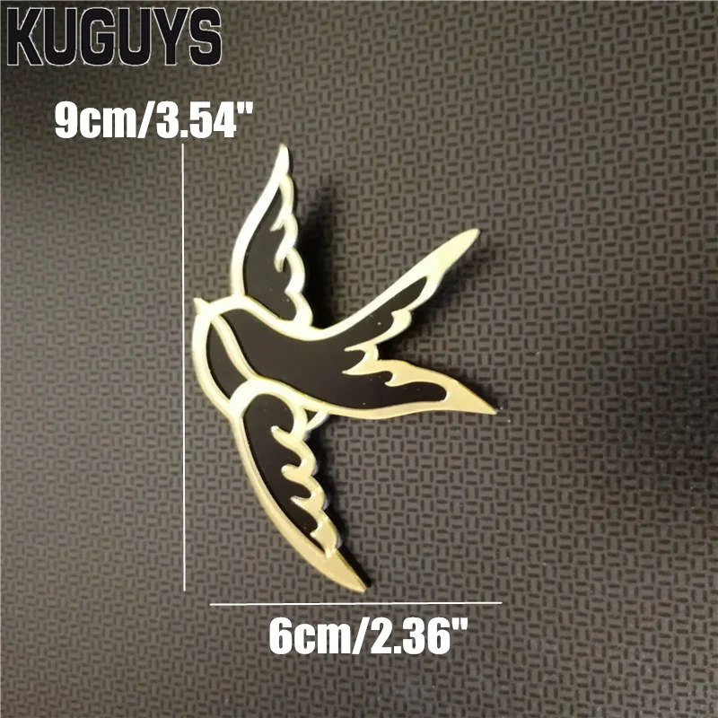 KUGUYS Black Swallow Brooch for Women Girls Boys Kids Animal Badge Pins on Handbag Collar Pocket Jewelry Acrylic Trendy Gift