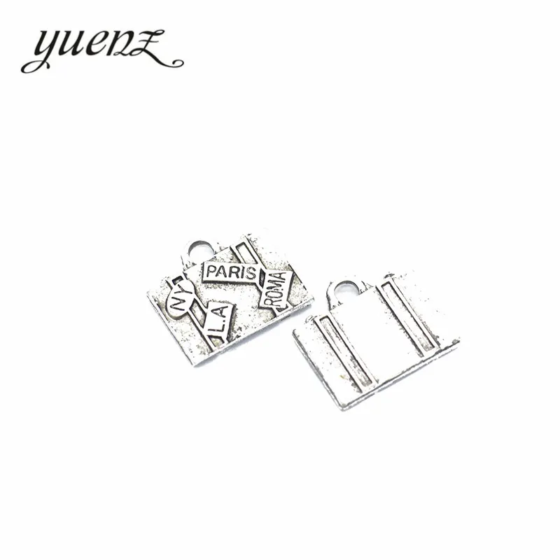 YuenZ 10pcs Bronze Tibetan Silver Plated Suitcase Charms Pendant Jewelry Making Accessories DIY Crafts 17*15mm J216