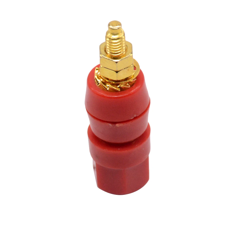 Red Black 4mm Banana Socket Binding Post Nut Banana Plug Jack Connector Adapter